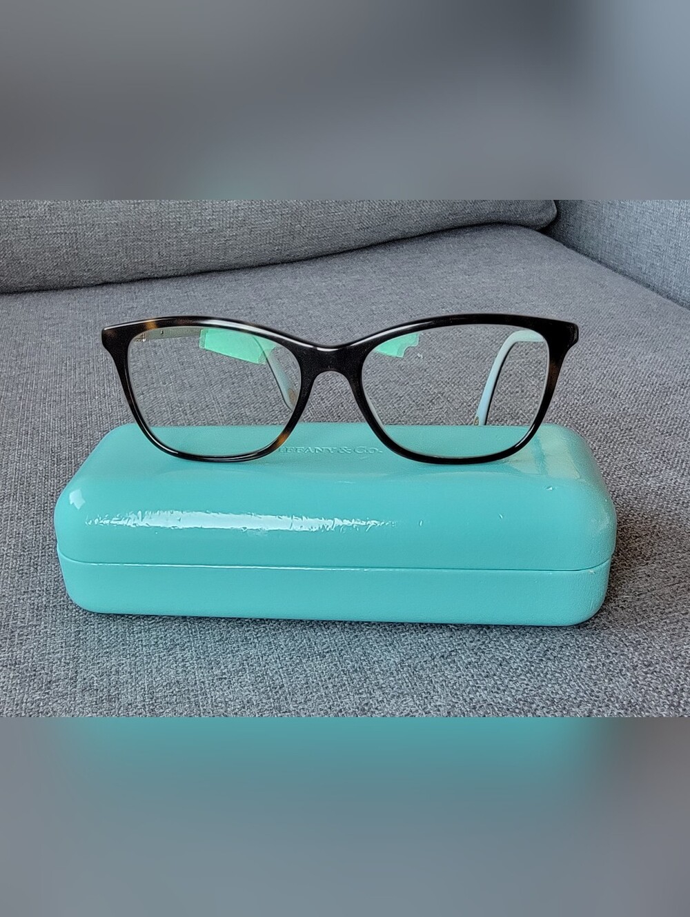 Tiffany & Co. TF 2116‑B Eyeglasses — Havana/Tiffany Blue + Case